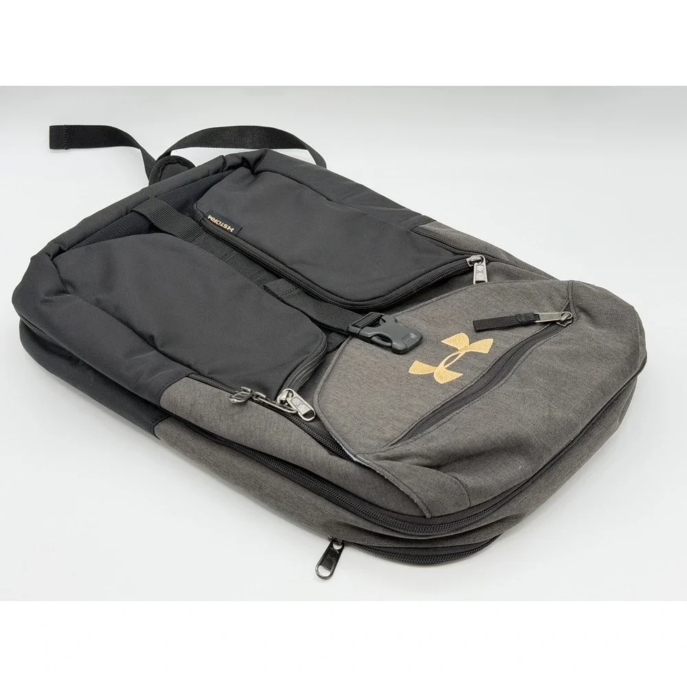Under Armour Compel Storm Sling Backpack Gray Black Crossbody‎ Laptop Sport Bag